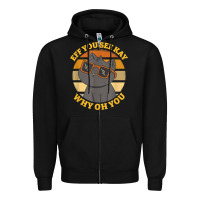 Black funny retro sunset eff you see kay why oh you cat lovers t shirt Zipper Hoodie - ArtChic