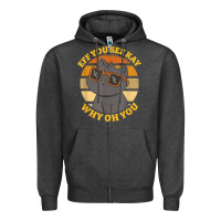 Charcoal Heather funny retro sunset eff you see kay why oh you cat lovers t shirt Zipper Hoodie - ArtChic