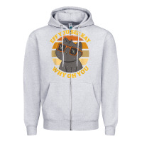 Heather Grey funny retro sunset eff you see kay why oh you cat lovers t shirt Zipper Hoodie - ArtChic