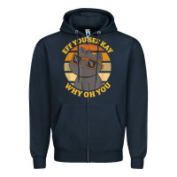 Navy funny retro sunset eff you see kay why oh you cat lovers t shirt Zipper Hoodie - ArtChic