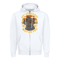 White funny retro sunset eff you see kay why oh you cat lovers t shirt Zipper Hoodie - ArtChic