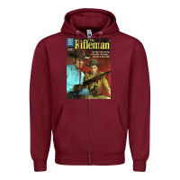 Burgundy The Rifleman Retro Western Zipper Hoodie - ArtChic