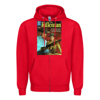 Red The Rifleman Retro Western Zipper Hoodie - ArtChic