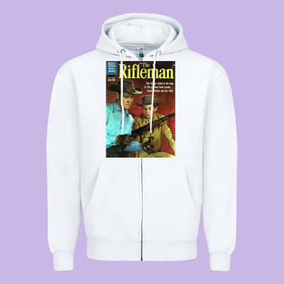 The Rifleman Retro Western Zipper Hoodie Designed By Artchic