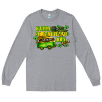 Heather Grey Camper Happy St. Patrick's Day Long Sleeve Tee - CowGirlArtShop