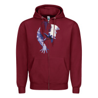 Burgundy sadako 1 Zipper Hoodie - ArtChic