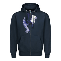 Navy sadako 1 Zipper Hoodie - ArtChic