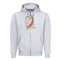 Heather Grey animated bobby lee tiger belly Zipper Hoodie - ArtChic