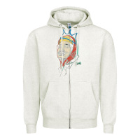 Oatmeal Heather animated bobby lee tiger belly Zipper Hoodie - ArtChic