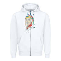 White animated bobby lee tiger belly Zipper Hoodie - ArtChic