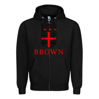 Black brown university Zipper Hoodie - ArtChic