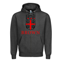 Charcoal Heather brown university Zipper Hoodie - ArtChic