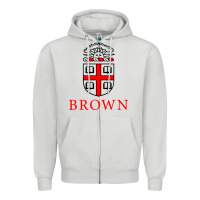 Dove Grey brown university Zipper Hoodie - ArtChic