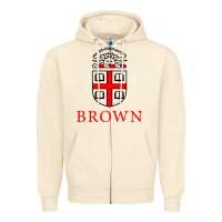 Sandshell brown university Zipper Hoodie - ArtChic