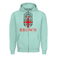 Seafoam brown university Zipper Hoodie - ArtChic