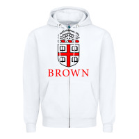 White brown university Zipper Hoodie - ArtChic