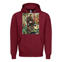 Burgundy saint francis Zipper Hoodie - ArtChic
