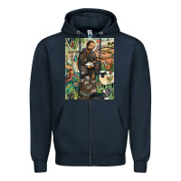 Navy saint francis Zipper Hoodie - ArtChic