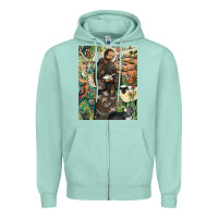 Seafoam saint francis Zipper Hoodie - ArtChic