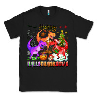 Black happy hallothanksmas dinosaur Classic Tee - texasbilliewilder