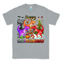 Heather Grey happy hallothanksmas dinosaur Classic Tee - texasbilliewilder