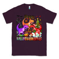 Plum happy hallothanksmas dinosaur Classic Tee - texasbilliewilder