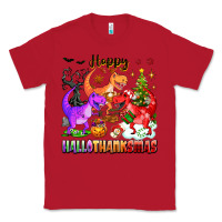 Red happy hallothanksmas dinosaur Classic Tee - texasbilliewilder