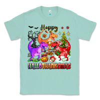 Seafoam happy hallothanksmas dinosaur Classic Tee - texasbilliewilder