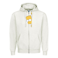 Oatmeal Heather simpsons Zipper Hoodie - ArtChic