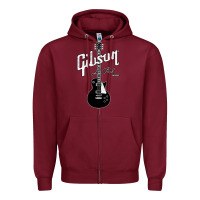 Burgundy les paul classic guitar classic Zipper Hoodie - ArtChic