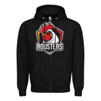 Black rooster art Zipper Hoodie - ArtChic