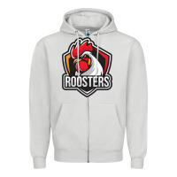 Dove Grey rooster art Zipper Hoodie - ArtChic