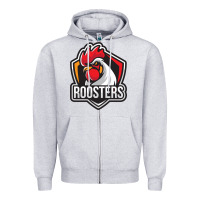 Heather Grey rooster art Zipper Hoodie - ArtChic