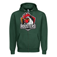 Sports Green rooster art Zipper Hoodie - ArtChic