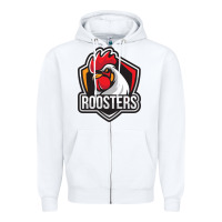 White rooster art Zipper Hoodie - ArtChic