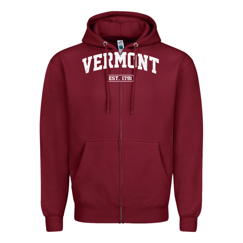 Vermont Vintage State Athletic Style Pullover Hoodie Zipper Hoodie by ArtChic | Teevron