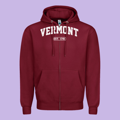 Vermont Vintage State Athletic Style Pullover Hoodie Zipper Hoodie Designed By Artchic