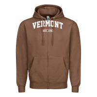 Chestnut vermont vintage state athletic style pullover hoodie Zipper Hoodie - ArtChic