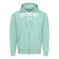 Seafoam vermont vintage state athletic style pullover hoodie Zipper Hoodie - ArtChic