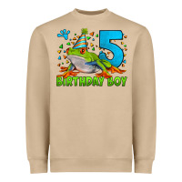 Birthday Boy Frog Age 5 Heavyweight Sweatshirt | Teevron