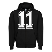 Black number 11 shirt sports player number back of shirt Zipper Hoodie - ArtChic