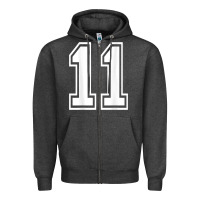 Charcoal Heather number 11 shirt sports player number back of shirt Zipper Hoodie - ArtChic