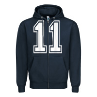 Navy number 11 shirt sports player number back of shirt Zipper Hoodie - ArtChic