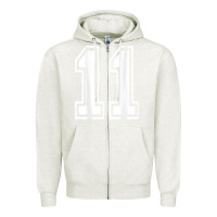 Oatmeal Heather number 11 shirt sports player number back of shirt Zipper Hoodie - ArtChic