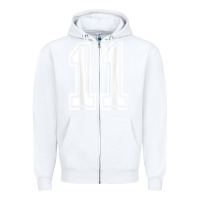 White number 11 shirt sports player number back of shirt Zipper Hoodie - ArtChic
