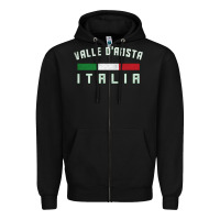 Black valle d'aosta italia italy region typography design Zipper Hoodie - ArtChic
