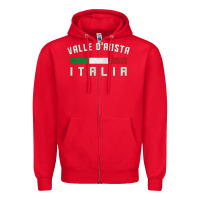 Red valle d'aosta italia italy region typography design Zipper Hoodie - ArtChic