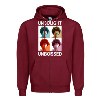 Burgundy unbought unbossed shirley chisholm retro vintage gift long sleeve t sh Zipper Hoodie - ArtChic