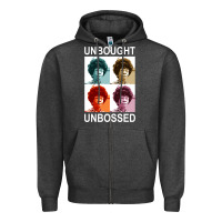 Charcoal Heather unbought unbossed shirley chisholm retro vintage gift long sleeve t sh Zipper Hoodie - ArtChic