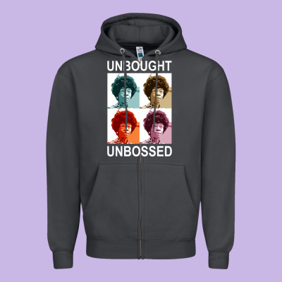 Unbought Unbossed Shirley Chisholm Retro Vintage Gift Long Sleeve T Sh Zipper Hoodie Designed By Artchic